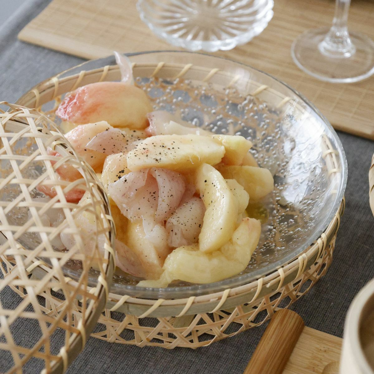 竹製かご お弁当箱丸ラウンド｜M苦楽園｜おしゃれな食器通販サイト｜M