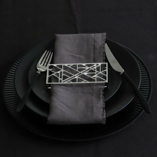 モダンラティス柄カトラリーレスト ナプキンリング｜M苦楽園