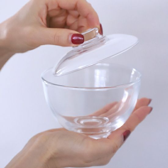 ガラス製 蓋つきスープボウル小煮物碗 11.6cm｜M苦楽園｜おしゃれな