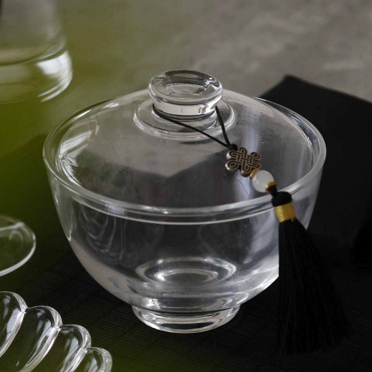 ガラス製 蓋つきスープボウル小煮物碗 11.6cm｜M苦楽園｜おしゃれな