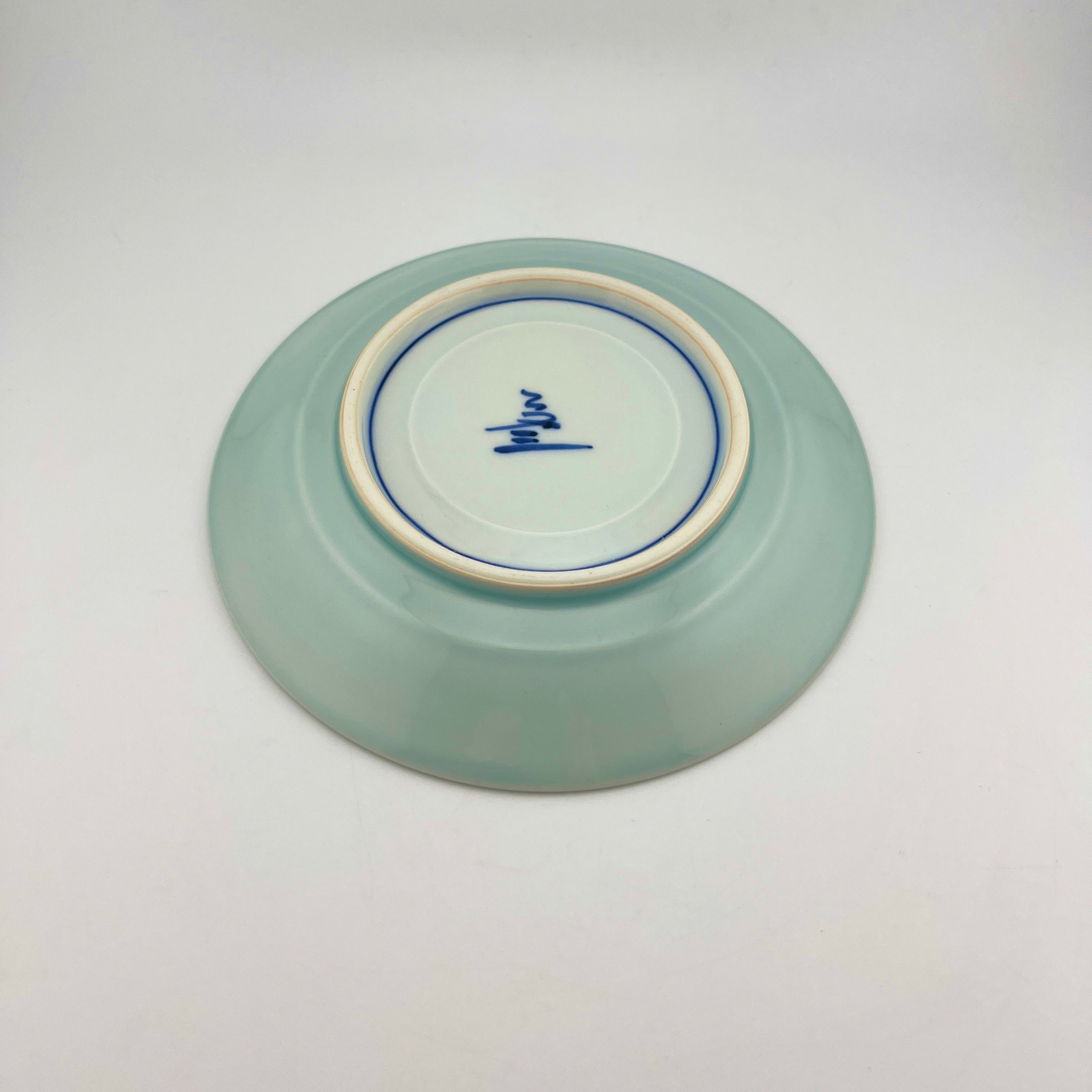 伊万里焼 文三窯 青磁椿絵碗皿 – 生活民芸 なかむた