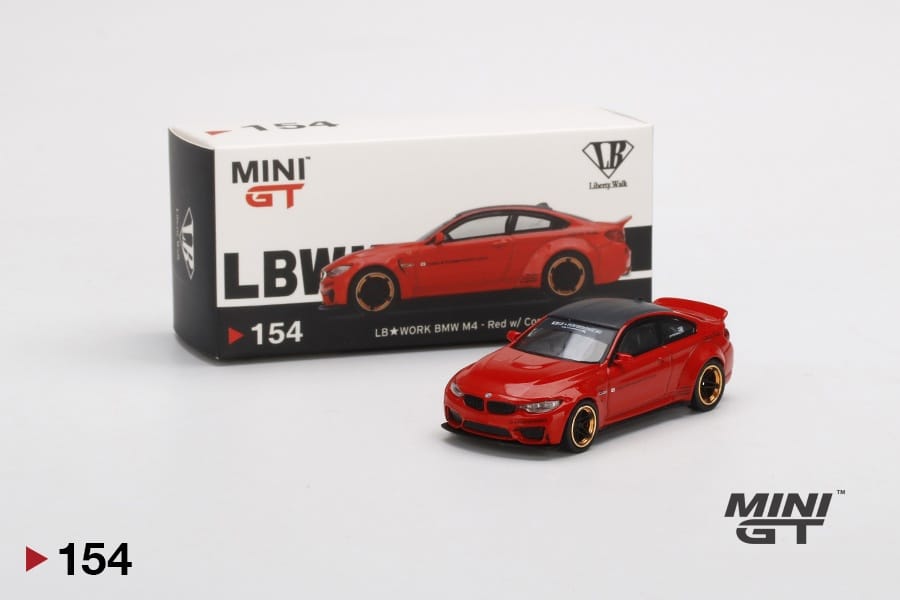 MINI GT 1/64 LB WORKS BMW M4 Red w/ Copper Wheel RHD - MINIATURE