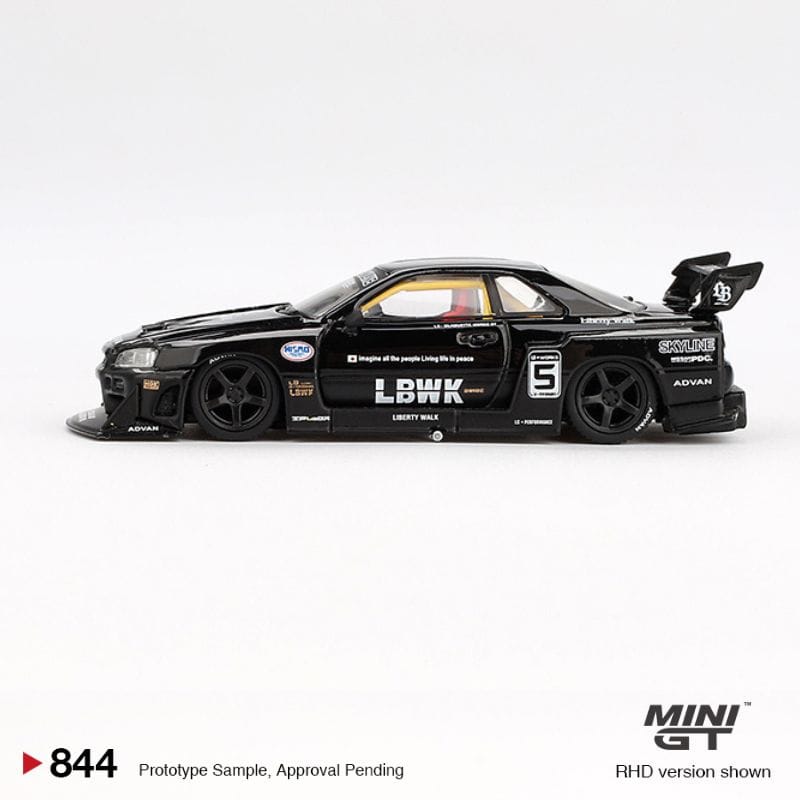 MINI GT Nissan LB-ER34 Super Silhouette SKYLINE Black - MINIATURE