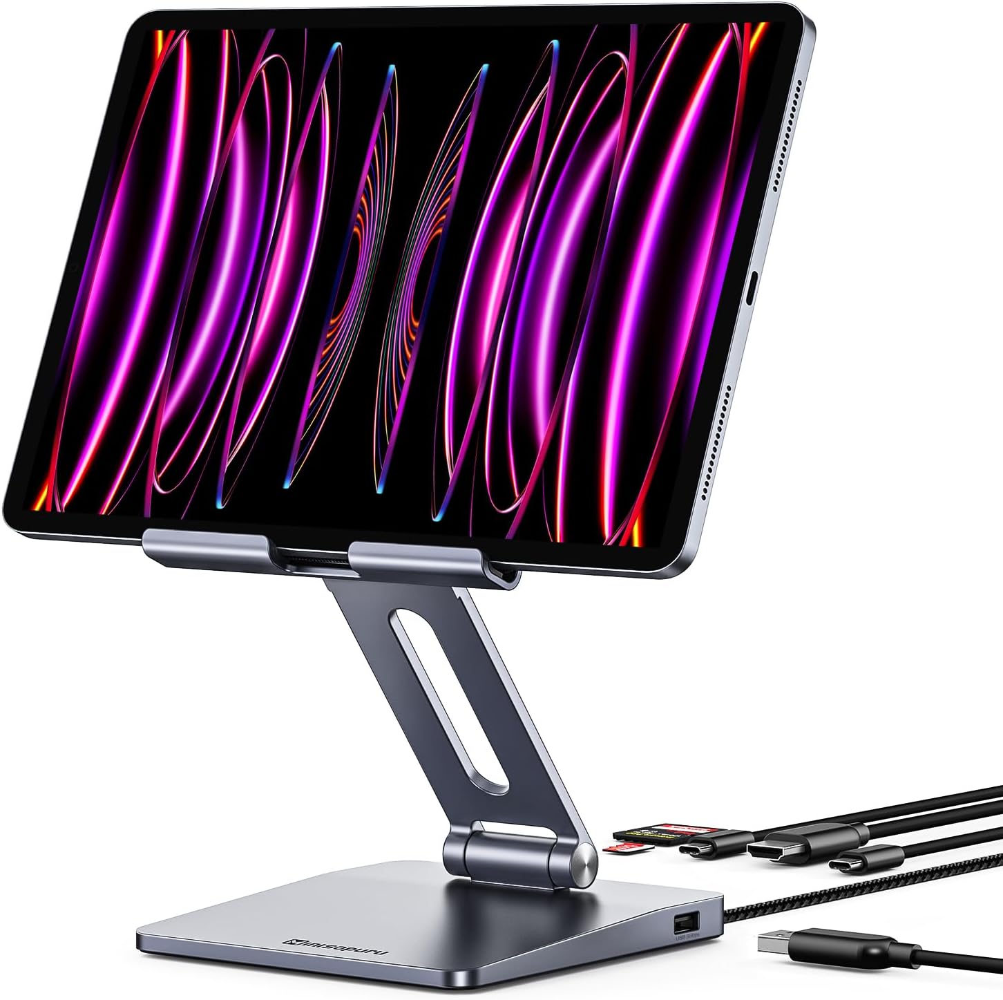 Minisopuru 2-in-1 Laptop Stand with USB-C Hub Workstation | MD801M