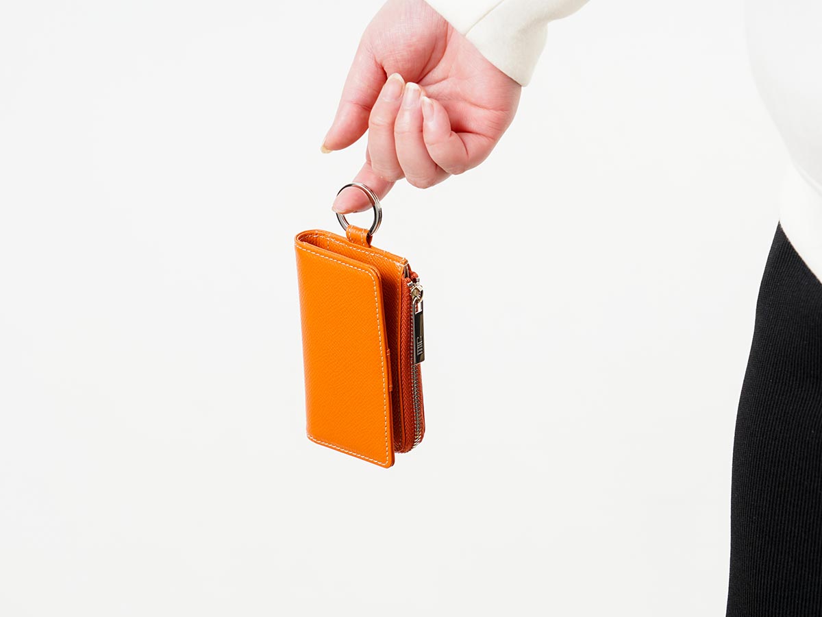 エンボス L字ファスナー小銭入れ付きキーケース | 革財布のお店mic