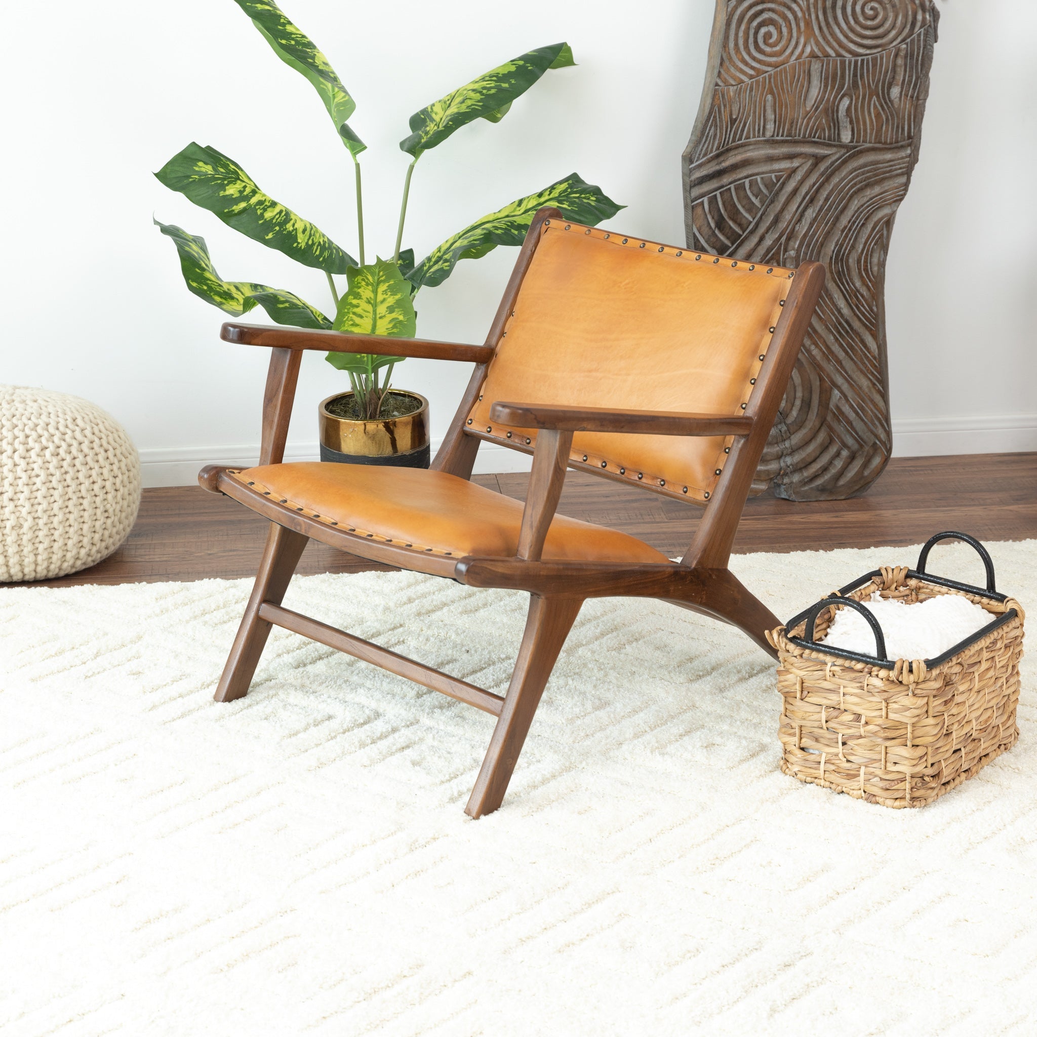Makasar Leather Arm Chair | MidinMod