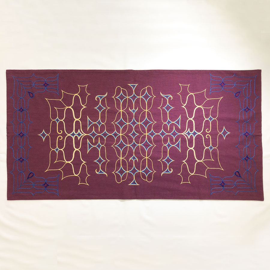 アイヌ文様刺繍入り タペストリー パープル | 北海道白老町 | 三越