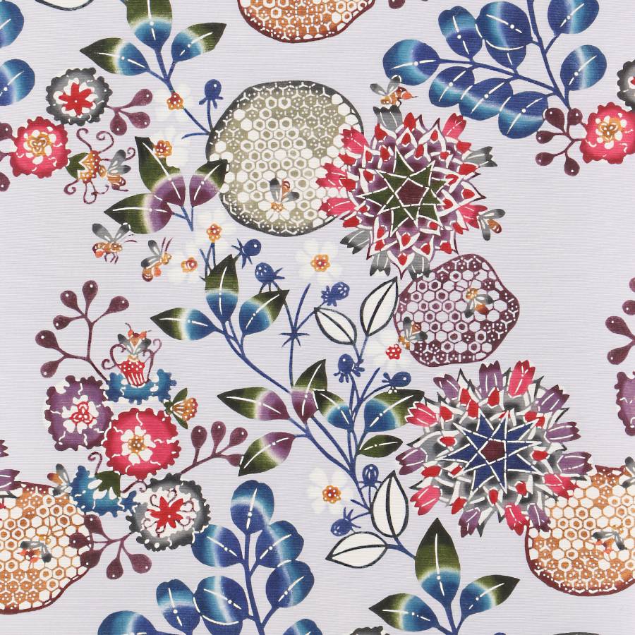 琉球びんがた】紅型六通帯 反物「蜂花三景」 | 沖縄県今帰仁村 | 三越