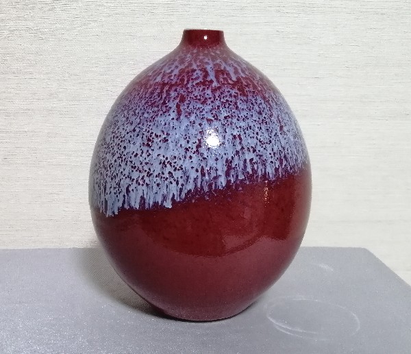 辰砂流し釉壷です | 三池焼ホームページ