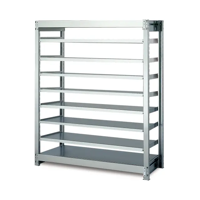 200kg/段 SUS430 中軽量ボルトレス ステンレス棚高さ1500 x 棚板8枚