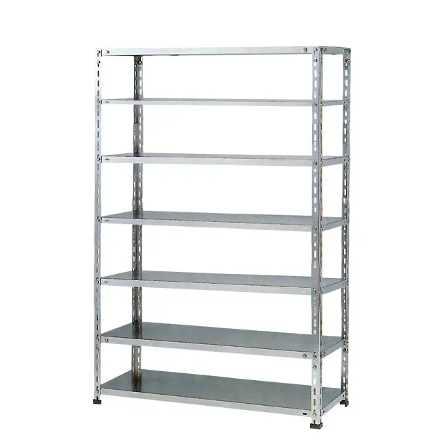 150kg/段 SUS304 軽中量ボルト式 ステンレス棚 高さ1800 x 棚板9枚