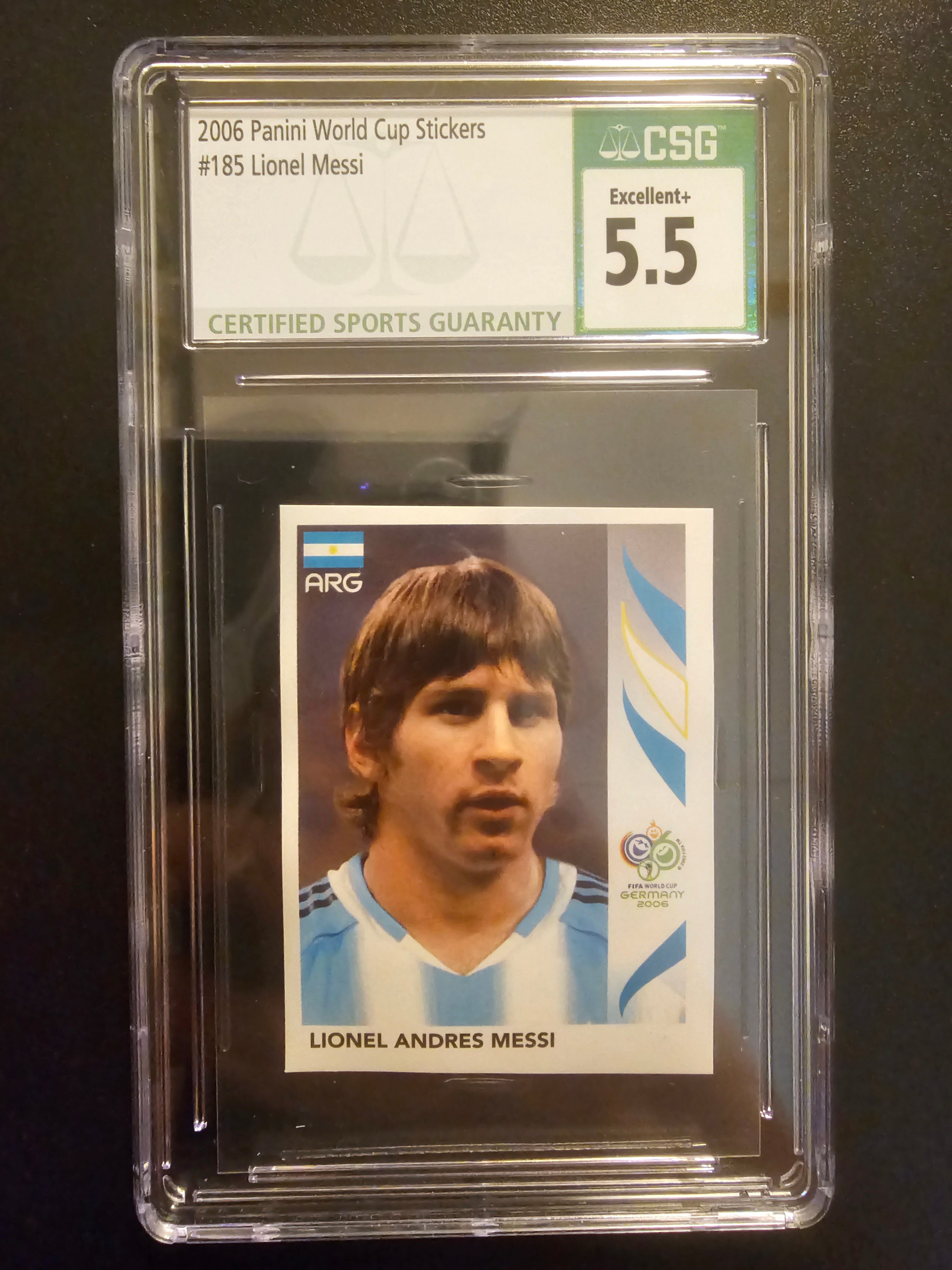 2006 Panini World Cup Stickers - Lionel Messi #185 CGS 5.5 RC