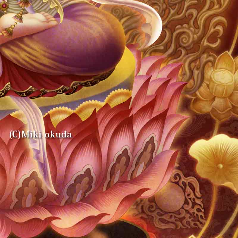 大日如来(蓮華座) 開運絵 仏画 ジクレー版画 スピリチュアル SS～M