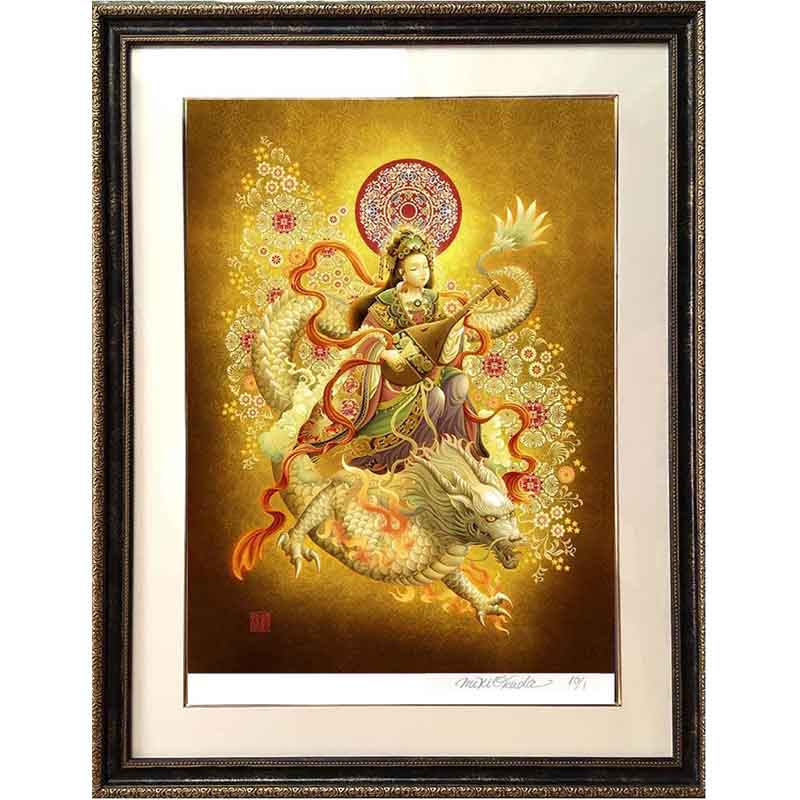 弁才天・弁財天 七福神 開運絵 仏画 ジクレー版画 スピリチュアル 大判