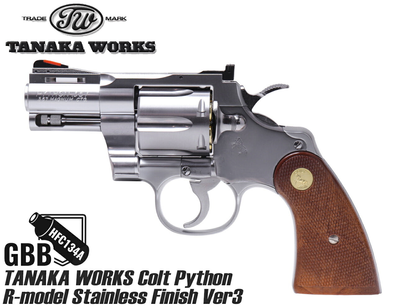 TANAKA WORKS ガスリボルバー COLTパイソン357 R-model HW [長さ：4
