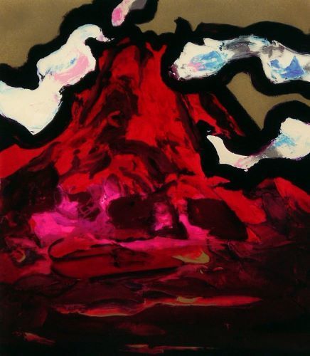 未使用 林 武 赤富士 油彩画 額装 縁起物 Yahoo!オークション - 林武 T