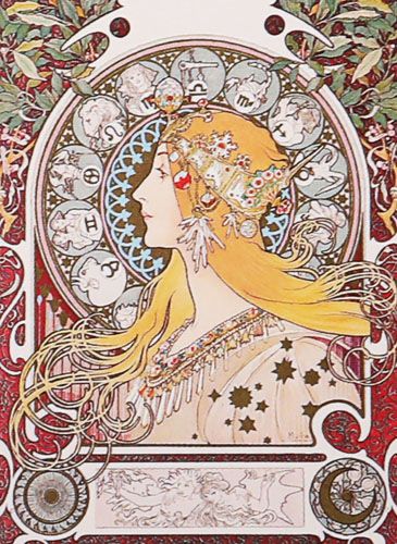 ミュシャ × 黄道十二宮 ― 牡牛座、Taurus 銀メッキ付き白銅貨