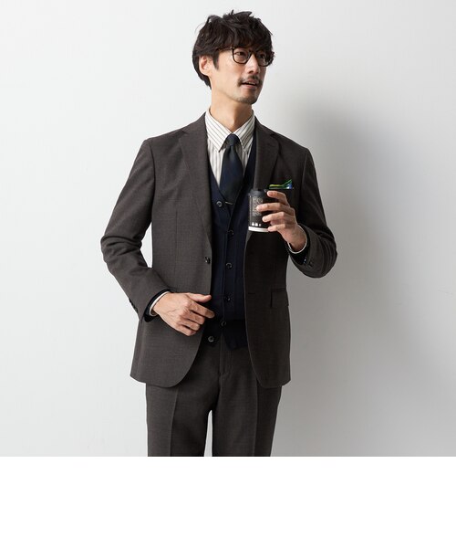 スマート ビズ セットアップ ジャケット 平ミルド 千鳥｜オリヒカの