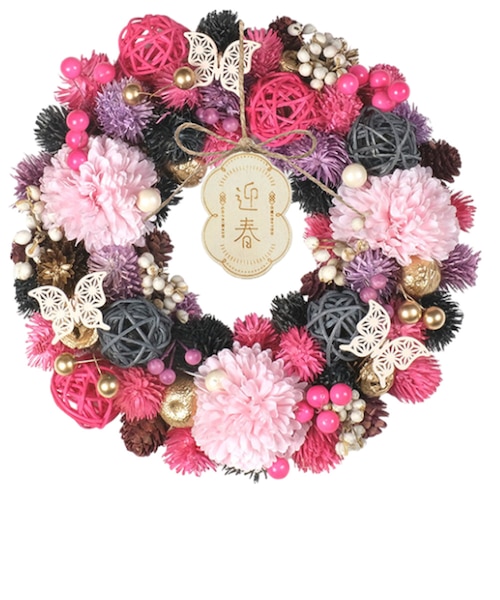 当商品送料無料】お正月 リース M 通販 玄関リース 冬 玄関 飾り M