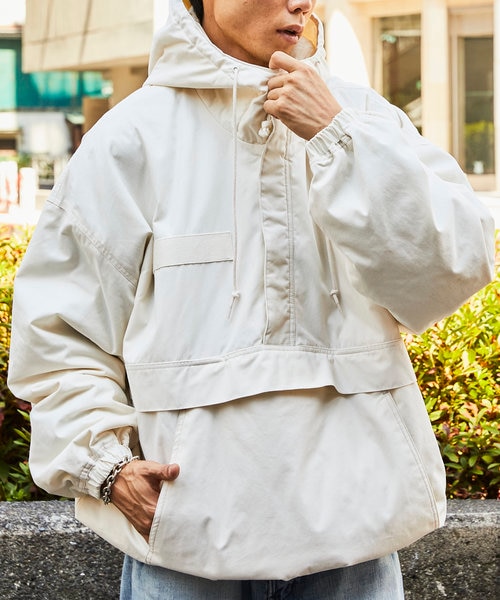 限定展開 ビッグシルエット ミリタリー アノラックパーカー/プル