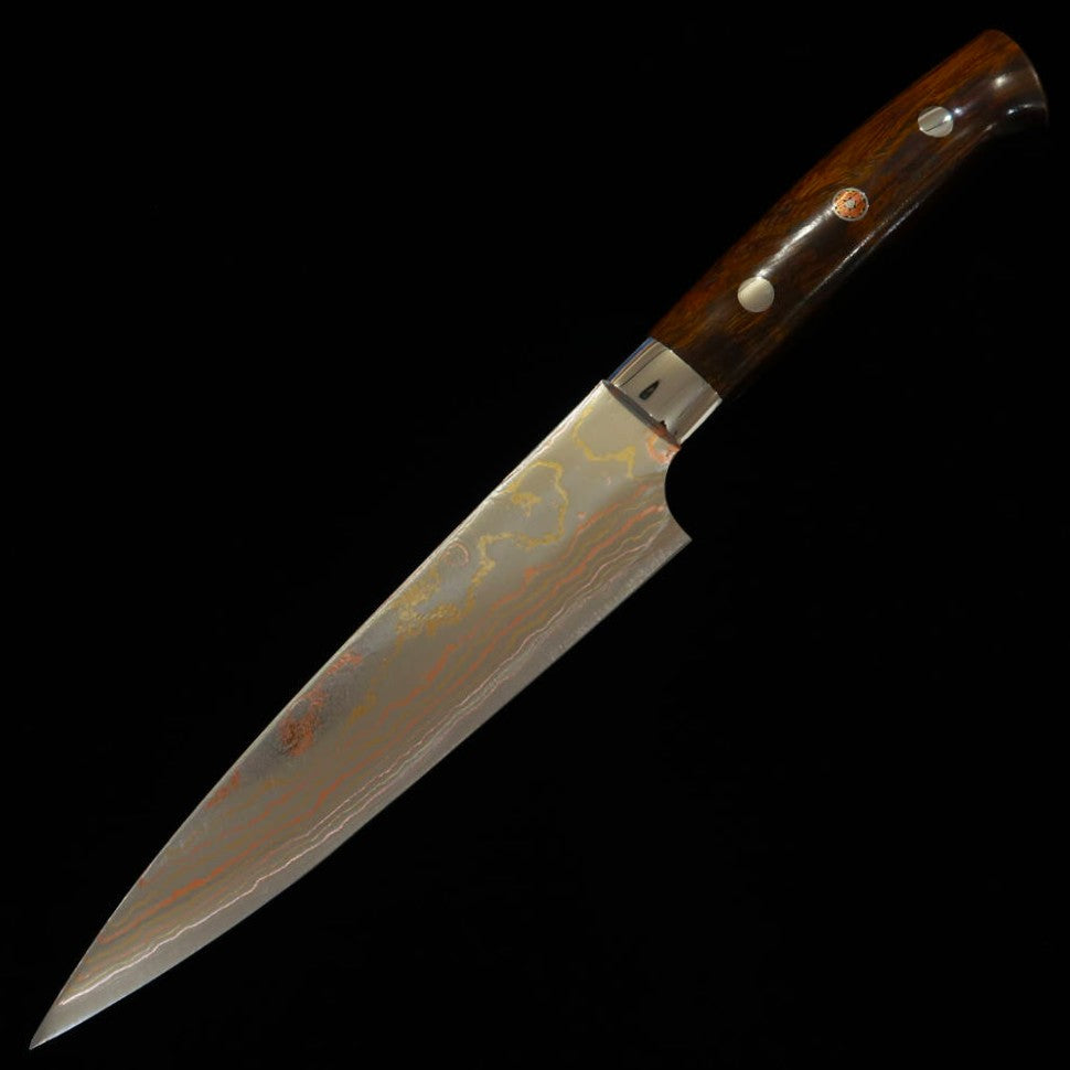 佐治武士SAJI TAKESHI 青紙二号 レインボー ダマスカス ペティ