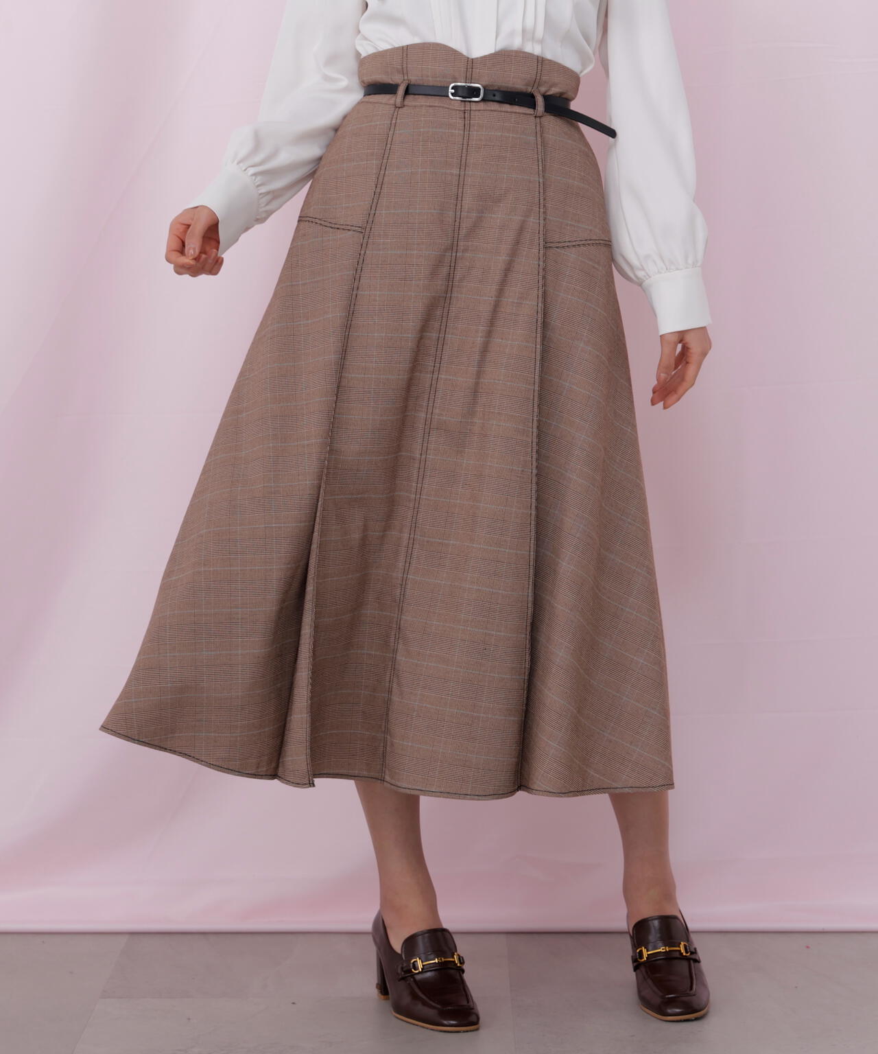 ベルト付き配色ステッチフレアスカート | JILL by JILL STUART（ジル