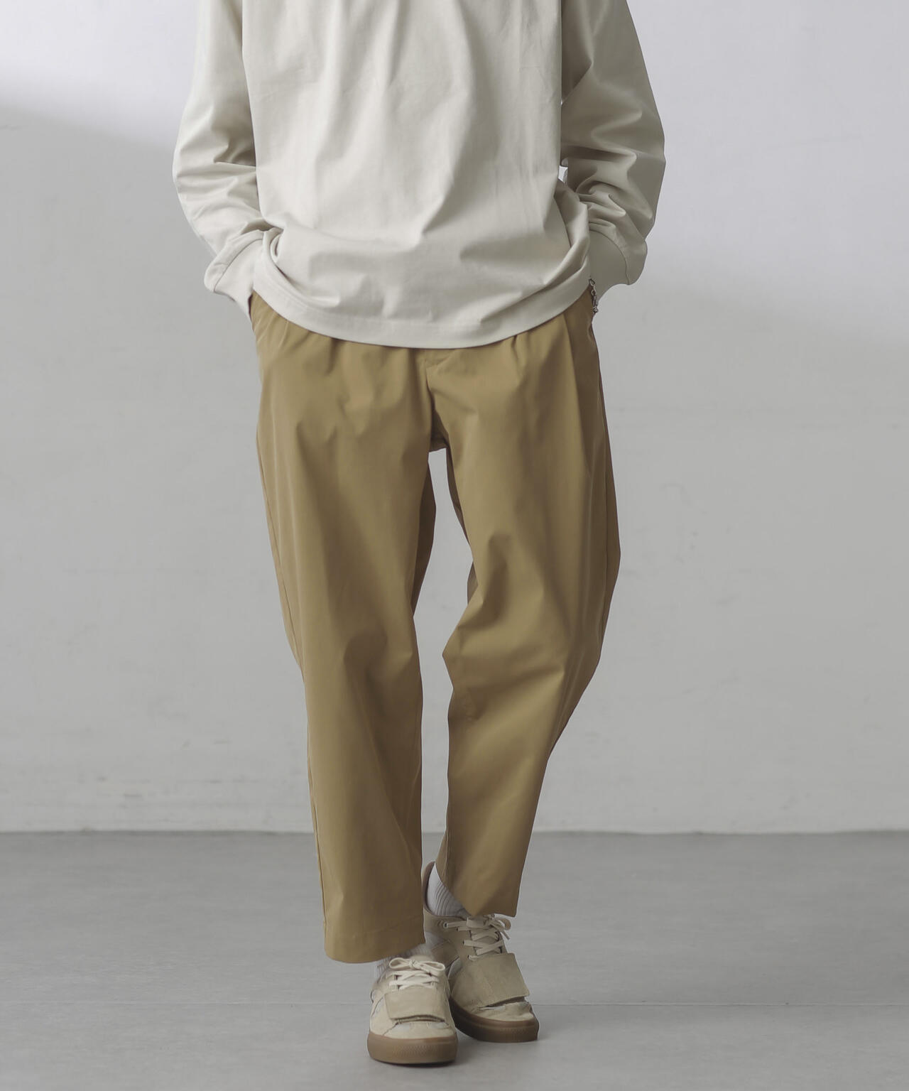 コットンライクツイルツータックテーパードイージーパンツ | NANO