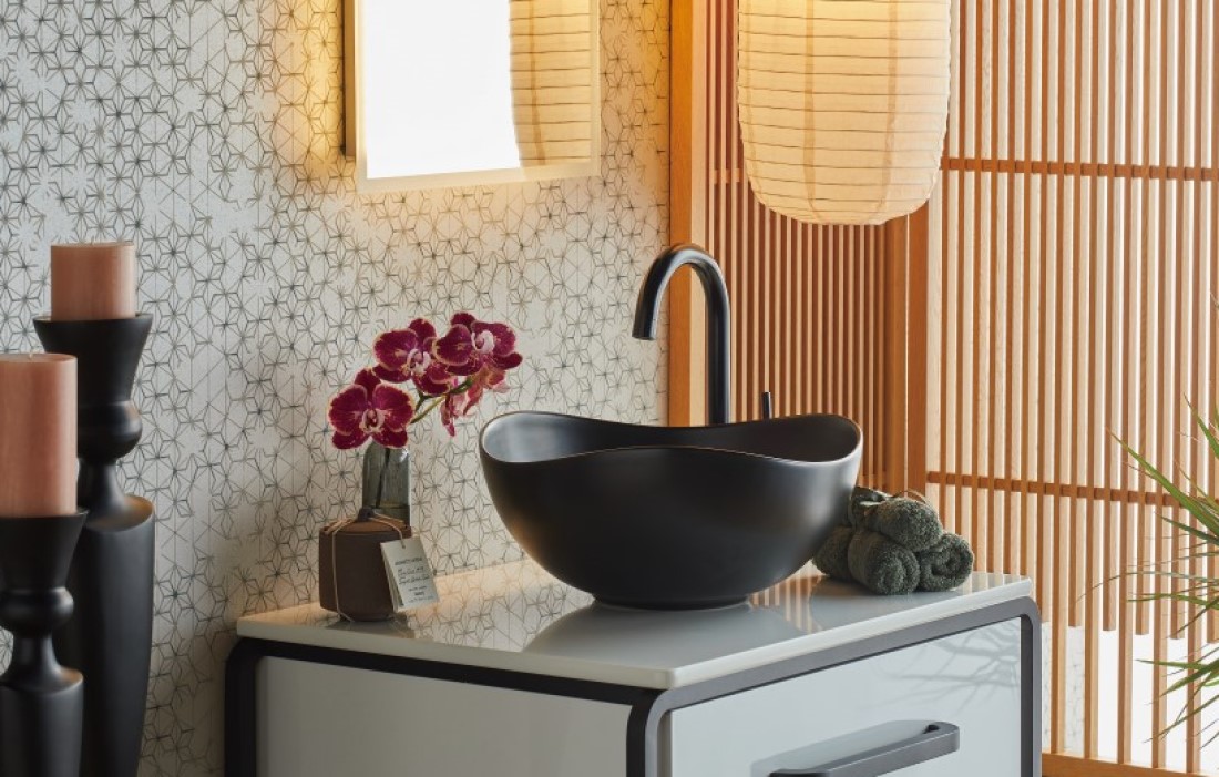 パウダールームLEDミラー LM215 お客様実例 | おしゃれな洗面ボウル