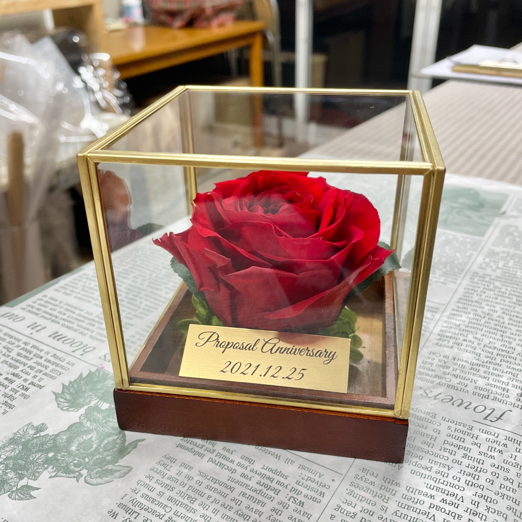 ガラスボックス（ミニ） | プリザーブドフラワー加工専門店【モン