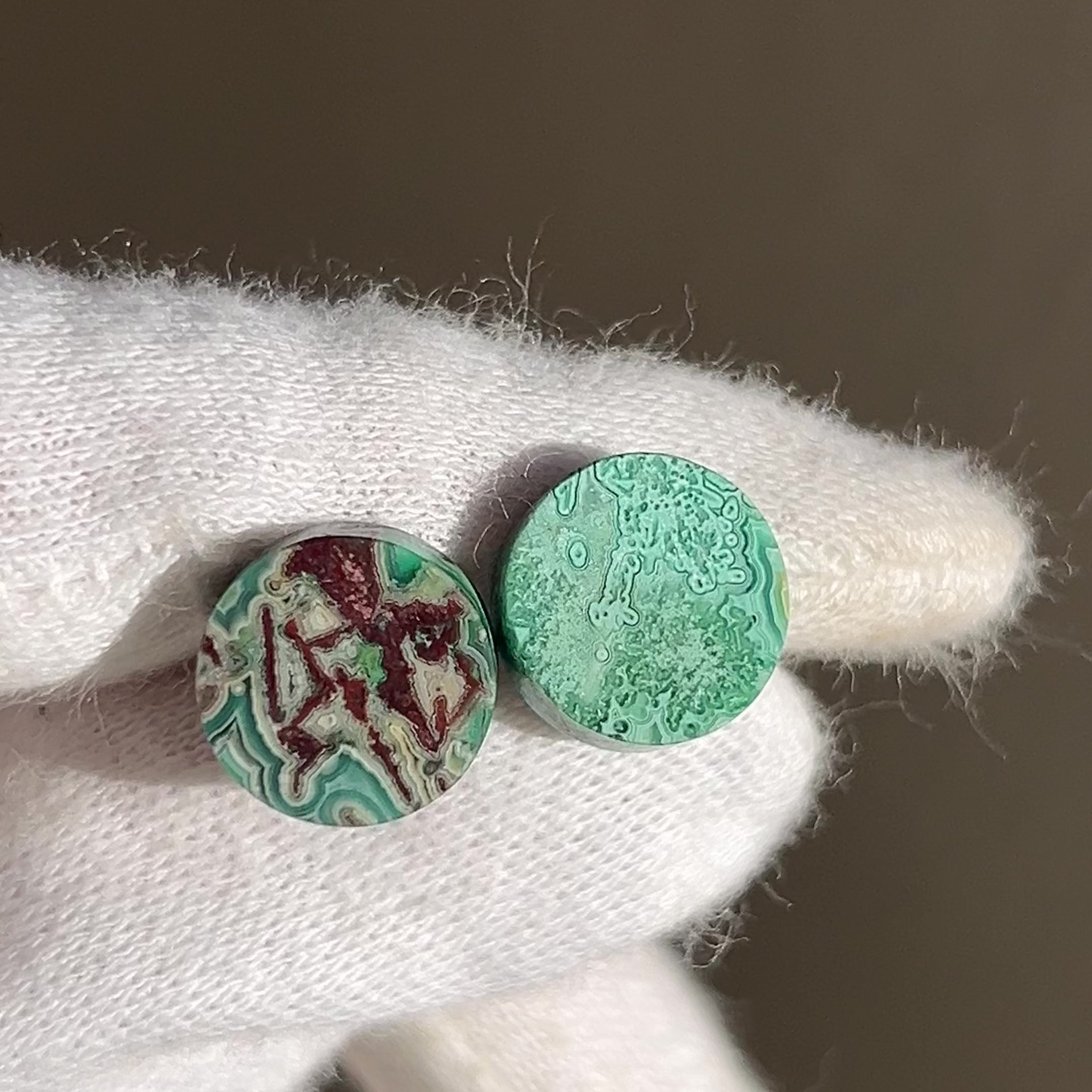 一点物】K18クリソレースアゲートピアス