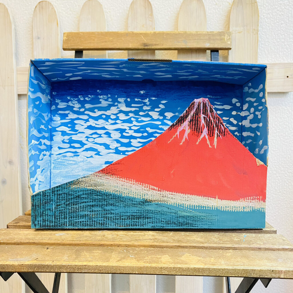 3D浮世絵」に子供たちが挑戦！（北斎の赤富士を立体絵画で） | 大阪の