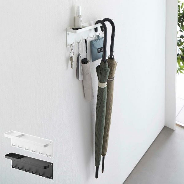 山崎実業 石こうボード壁対応 トレー付きアンブレラホルダー タワー