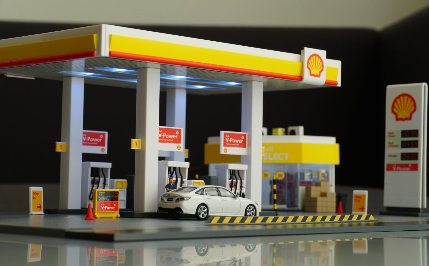 Tiny City Shell シェル ガソリンスタンド ジオラマセット はイメージ