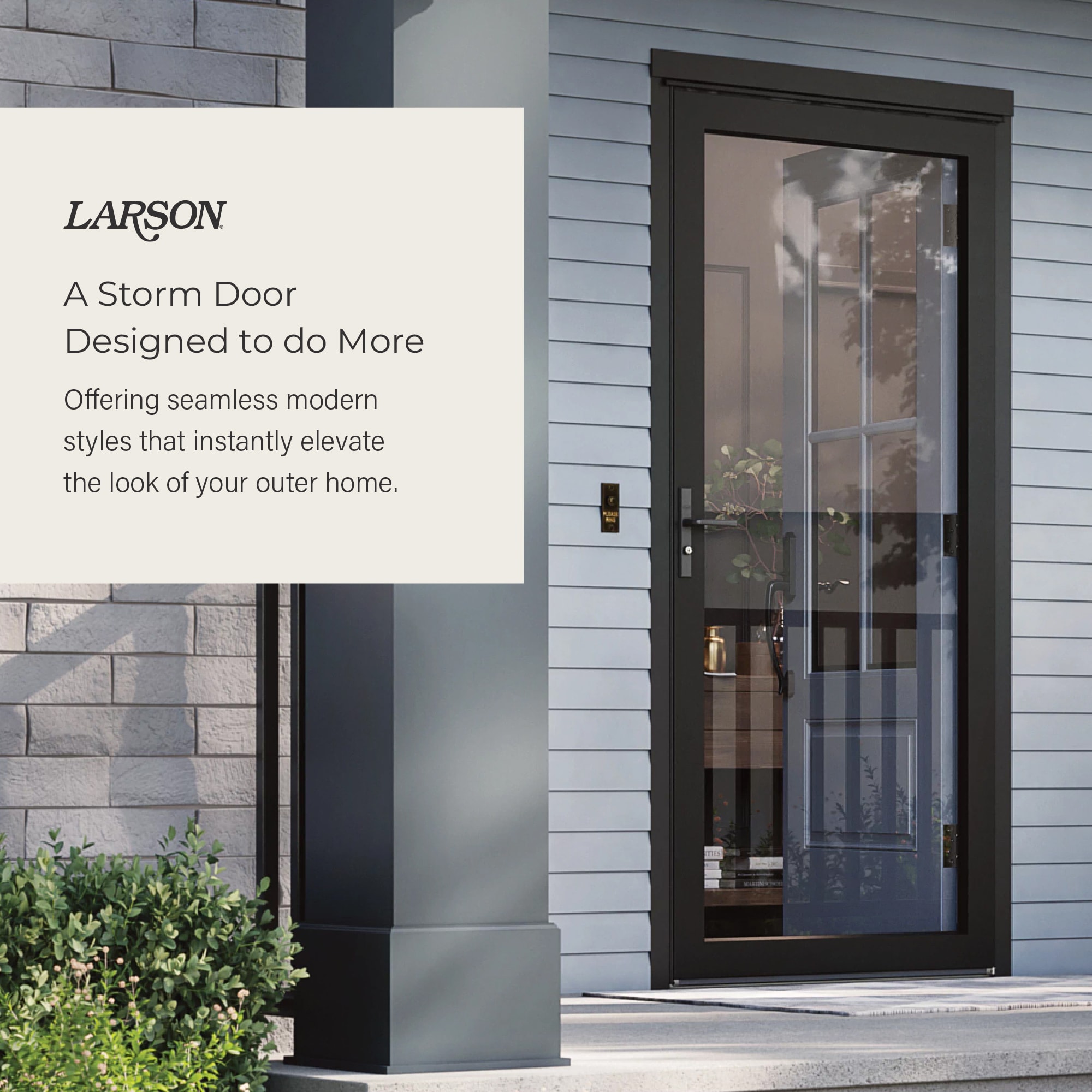 LARSON Platinum Secure Glass Fullview 36-in x 81-in Black Aluminum