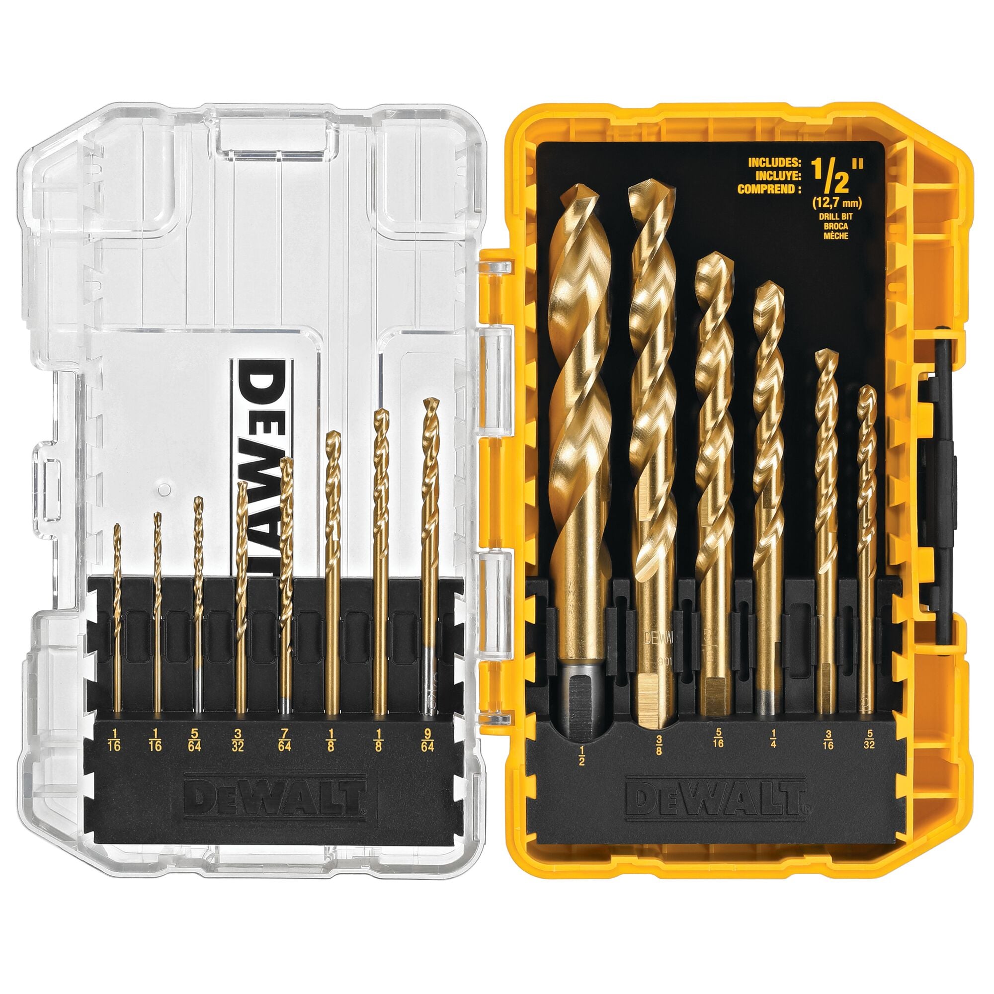 DEWALT 14-Piece Assorted Titanium Nitride Coated Hss Jobber Length