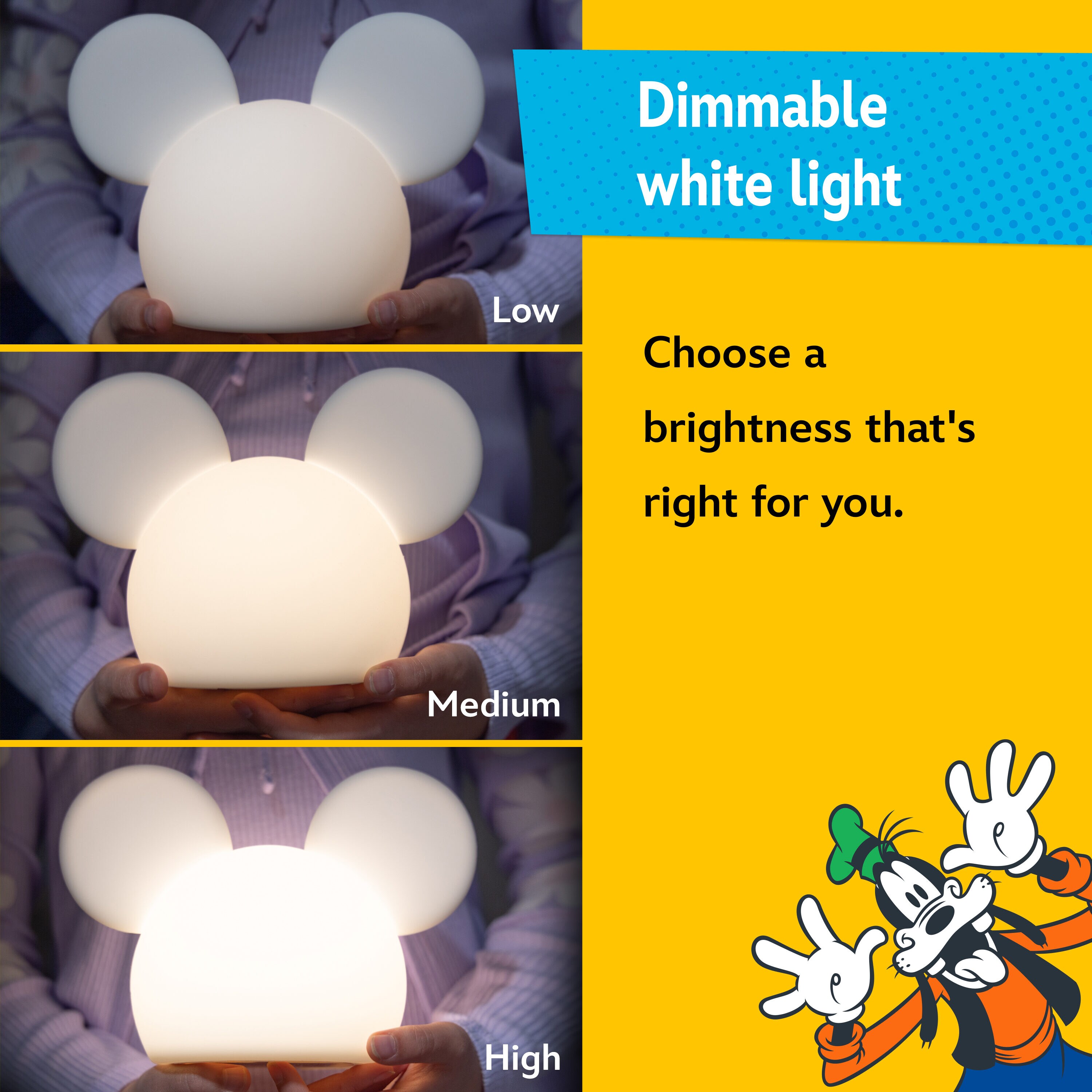 Disney Mickey Mouse Color changing LED Night Light in the Night