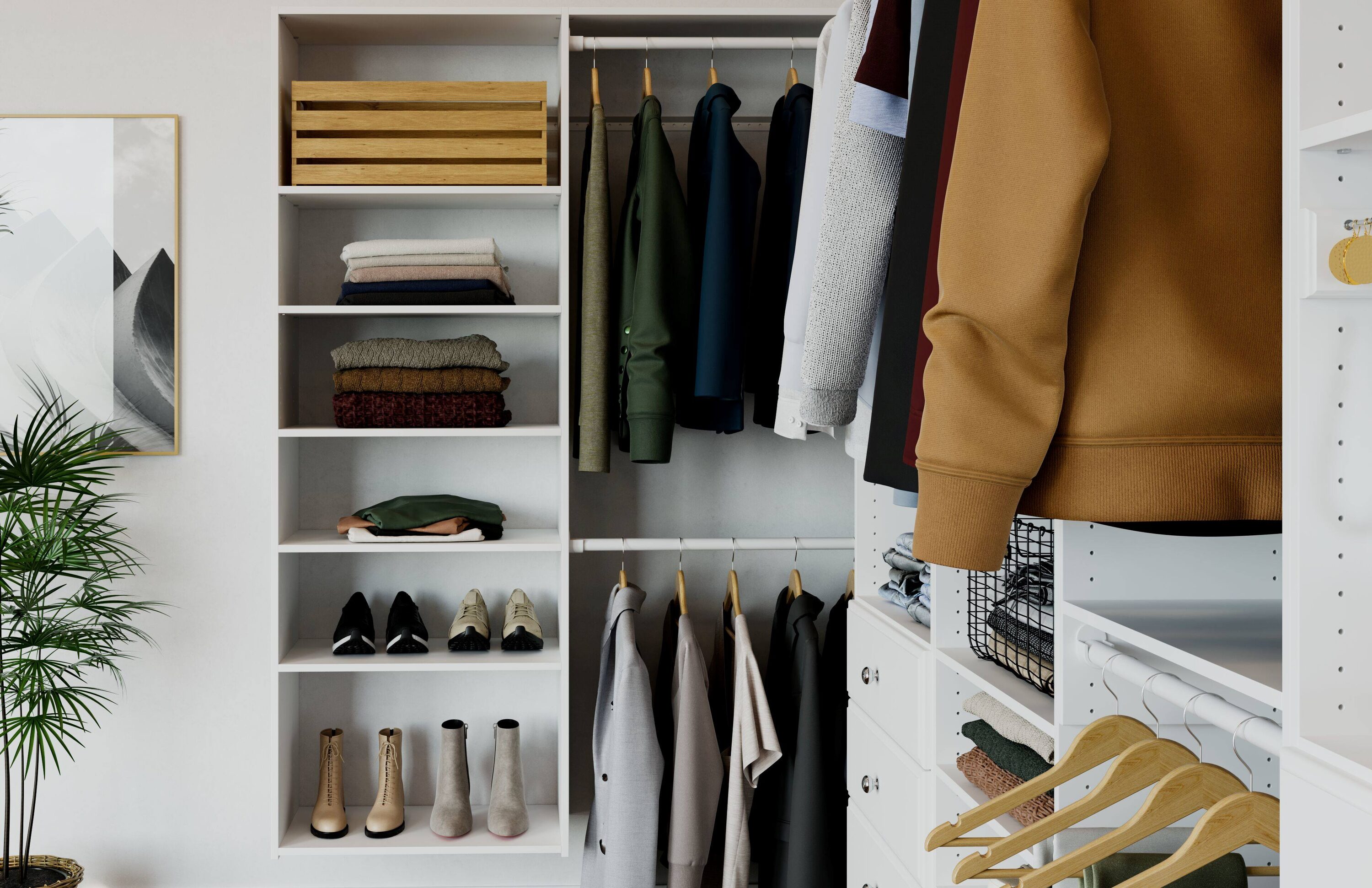 Easy Track 1-ft to 2.1-ft W x 7-ft H White Solid Shelving Wood