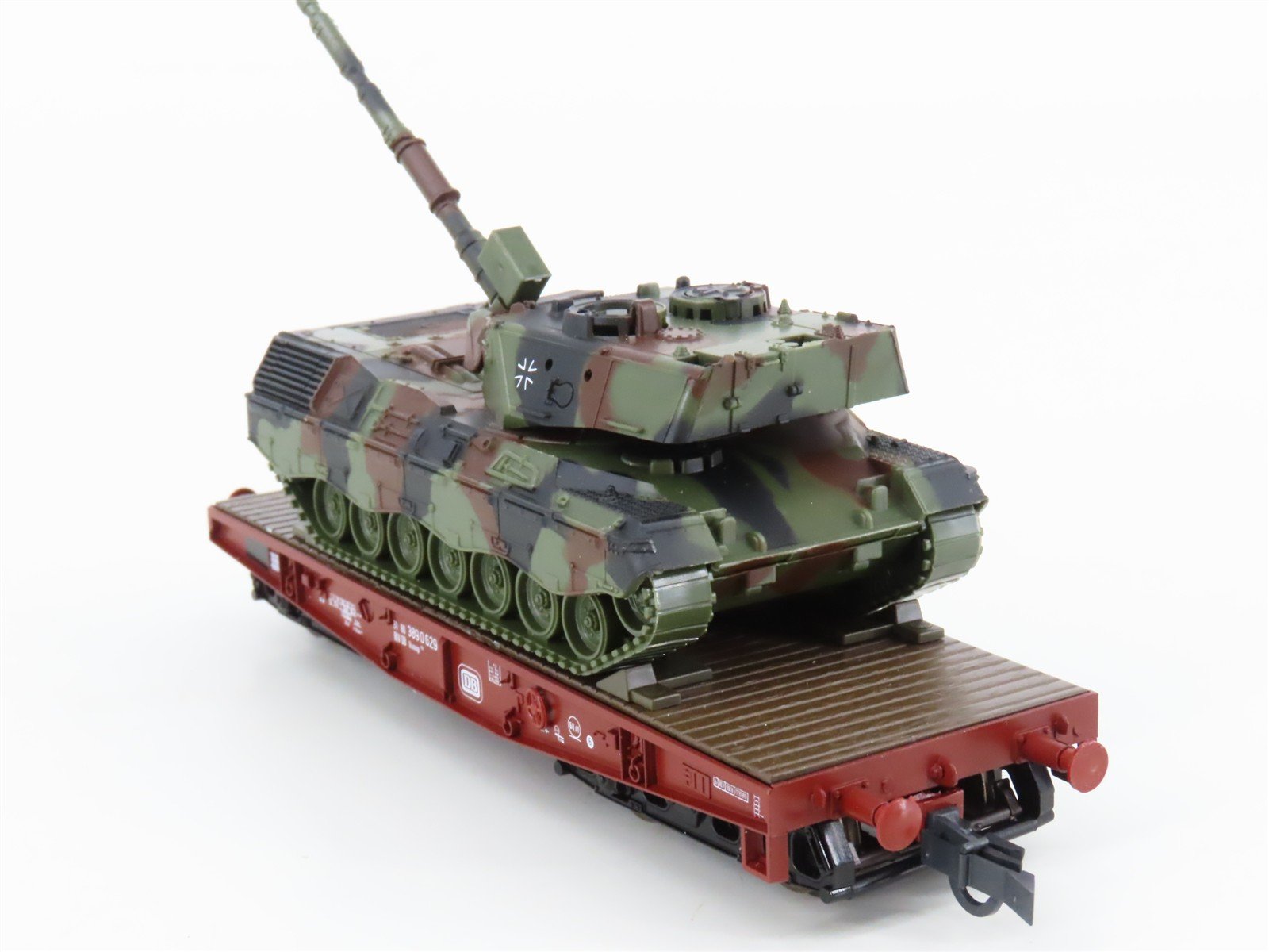HO Scale Roco Minitanks 813 DB Deutsche Bahn Flat Car w/ Military