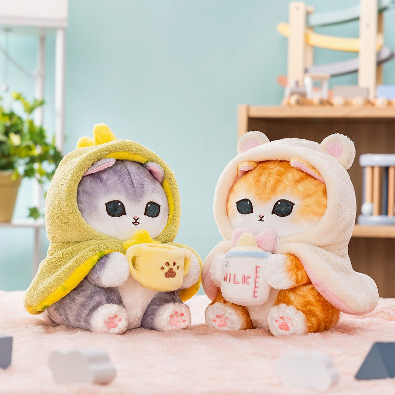 mofusand フード付き！もこもこポンチョにゃんぬいぐるみ(甘えんぼく