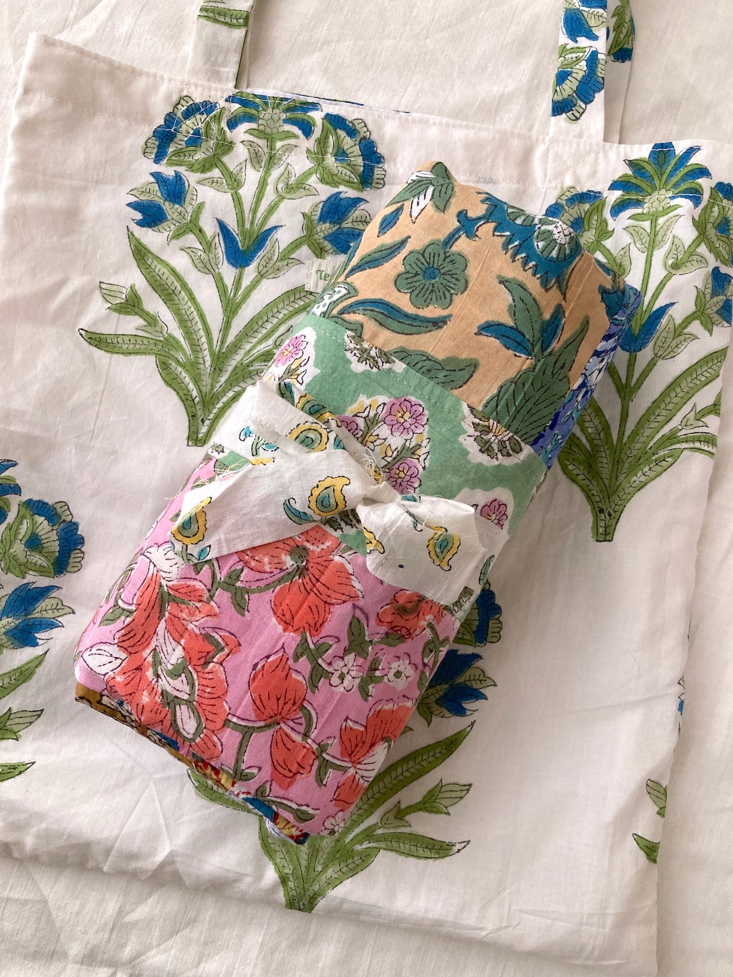 ハンドブロックプリント パッチワーク カーテン・マルチクロス – MOJORA