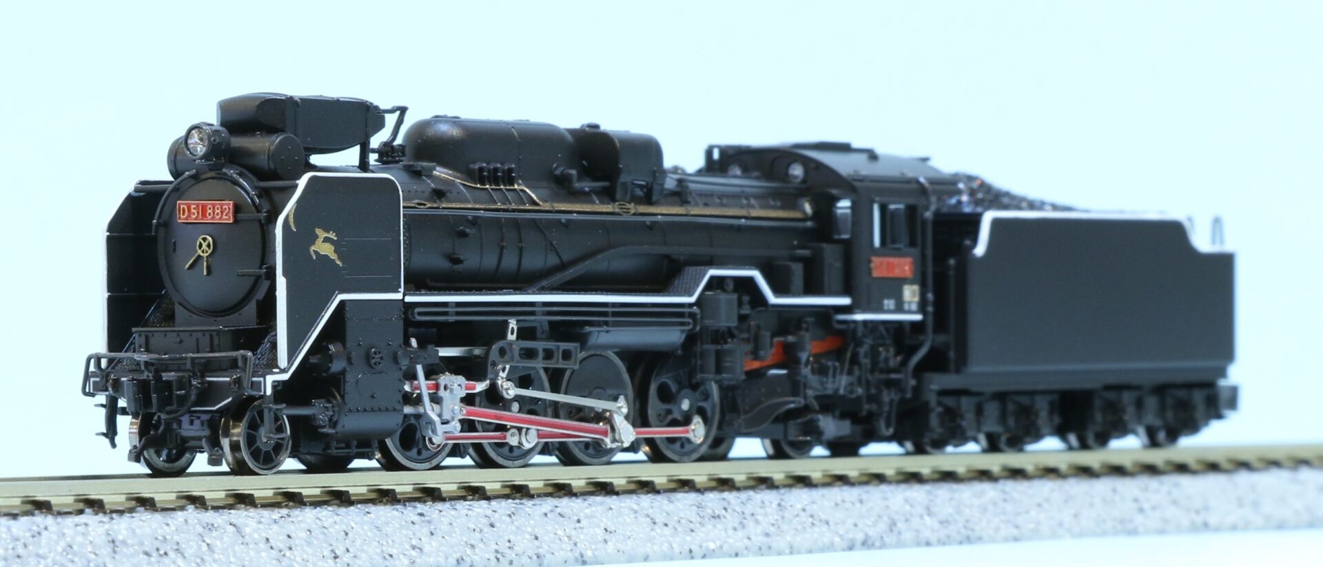 KATO】京都駅店特製品 D51形（882号機•月と鹿•奈良運転所•赤ロッド•赤