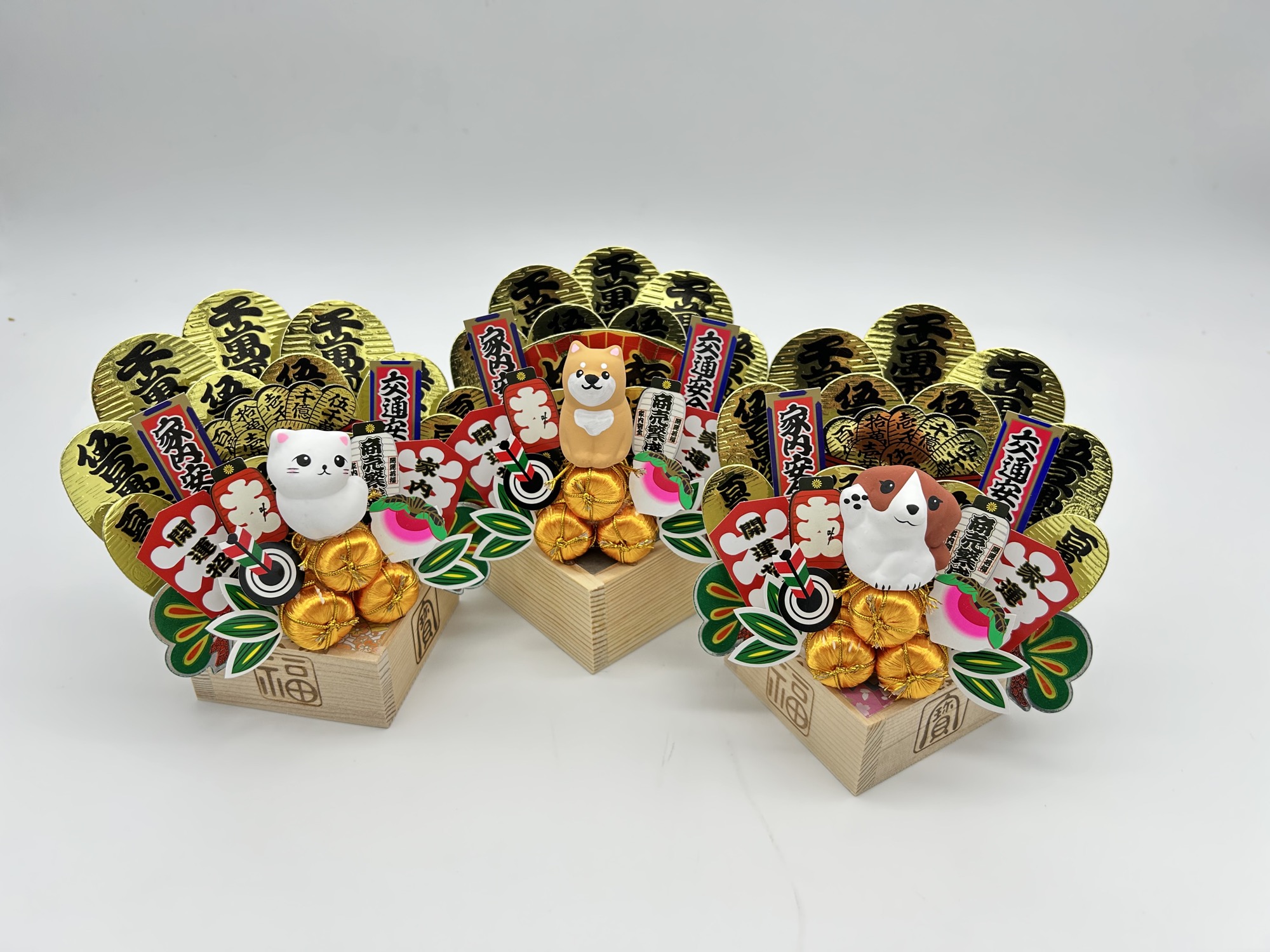 ワンニャンシリーズ 1合マス｜置くだけ開運のミニ熊手【森戸商店