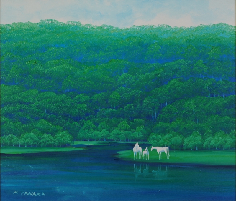 馬の絵を油絵の絵画で描いた田中幸一の馬の絵「希望・2」を購入