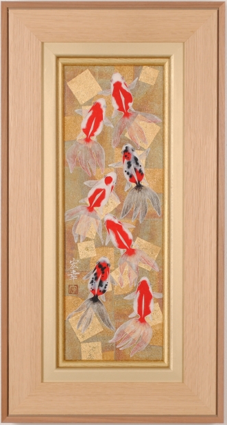 日本画の絵画で山本宏幸が描いた和の金魚の絵「游」をご購入