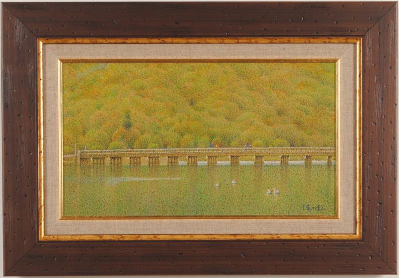 絵画の油絵で佐藤哲郎が描いた京都の絵「薫風(嵐山)」を通販で販売