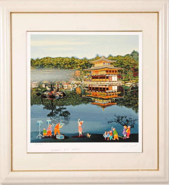 ヒロ・ヤマガタがシルクスクリーンの版画で制作した京都の絵「日本の