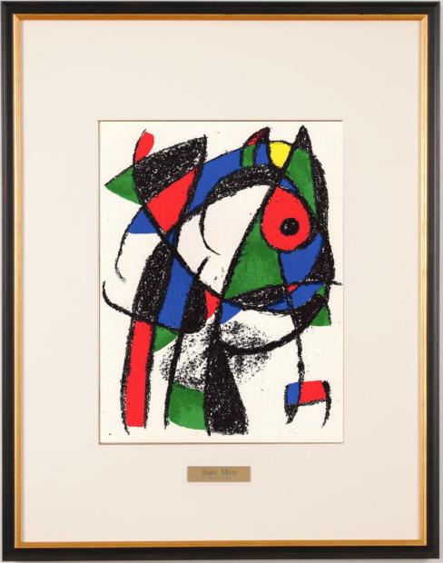 ジョアン・ミロがリトグラフの版画で制作した抽象画の絵画「ノーサイン