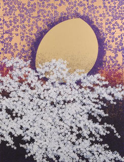 池上壮豊がシルクスクリーンの版画で制作した桜の絵を通販で販売