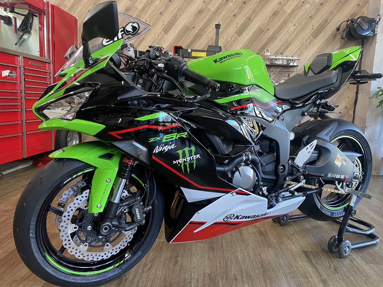 2023年初作業!! kawasaki ZX-6R(636cc) PIRELLI DIABLO ROSSO4CORSAに