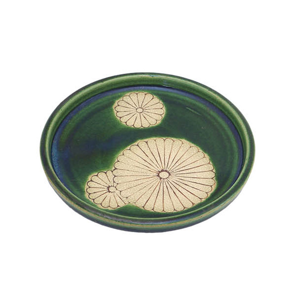 手造り 織部菊抜紋5.0和皿 - 百舌鳥陶器